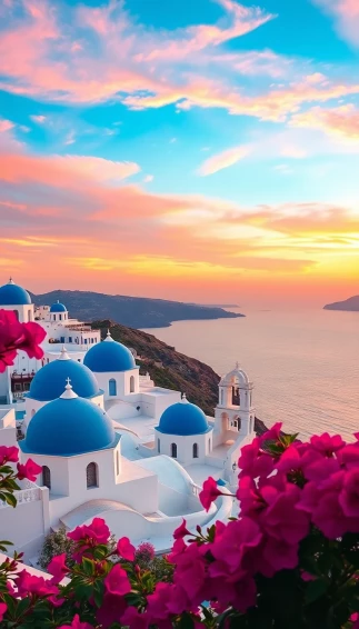 Santorini Landscape Wallpaper
