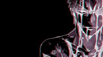 Roronoa Zoro One Piece Monochrome Chromatic Aberration Wallpaper