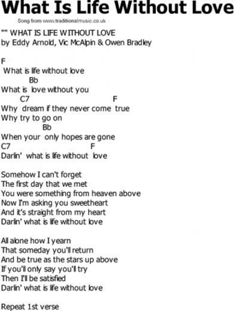 Old Country Song Lyrics With Chords What Is Life Without