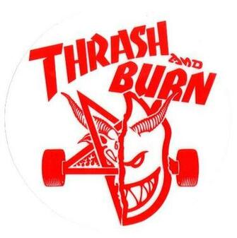 Spitfire Wheels Thrasher Magazine Skateboard Sticker Thrash And Burn