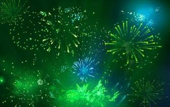 Wallpaper Blue Green Fireworks Myspace Background