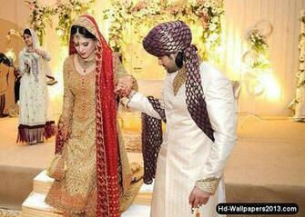 Pakistani Bridal With Groom In Wedding Dress HD Wallpaper