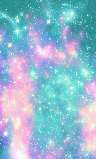 Background Blue Cute Galaxy Pastel Pink Sparkles Wallpaper