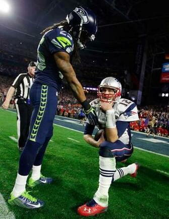 An Awesome Photo Of Richard Sherman And Tom Brady On The Last Play