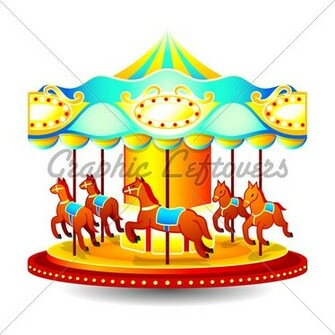 Small Classic Children Merry Go Round With Horses