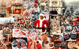 Christmas Laptop Collage Phone Wallpaper
