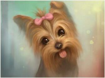 Yorkshire Terrier Dog Painting Wallpaper