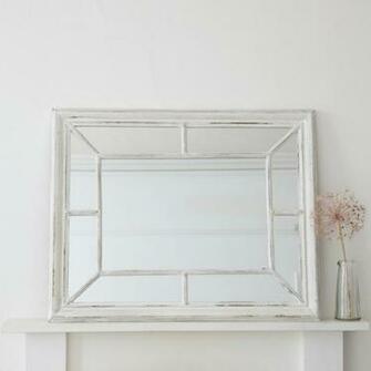 Distressed Rectangular Wooden Wall Mirror Country Mirrors