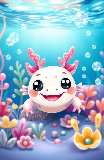 Kawaii Axolotl Wallpaper