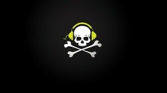 And Crossbones Headphones Skull Wallpaper