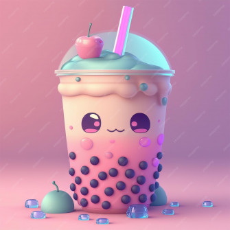 Cute Pink Pastel Boba Tea On Background Wallpaper
