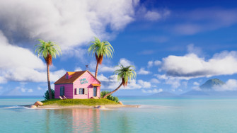 Kame House White Clouds Blue Sky HD Dragon Ball Wallpaper