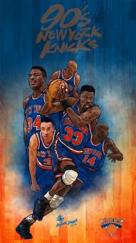 90s New York Knicks Smartphone Lock Screen Wallpaper On