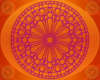 Purple Pattern Circle On Orange Background Wallpaper