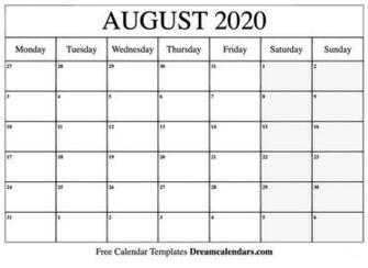 August Printable Calendar Dream Calendars