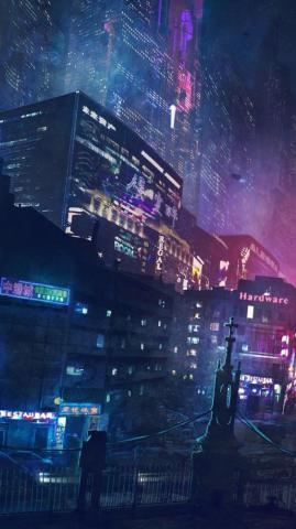 Cyber iPhone Wallpaper Top Background
