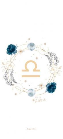 Libra Gold Print Zodiac Sign Poster Digital