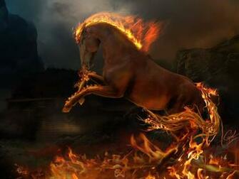 3d Burning Horse Wallpaper