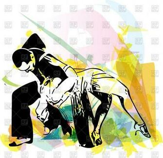 Latino Dancing Couple On Abstract Background Vector Image Of