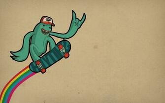 Skateboarding Frog Wallpaper