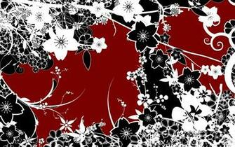 Red Damask Wallpaper Black Background Rose