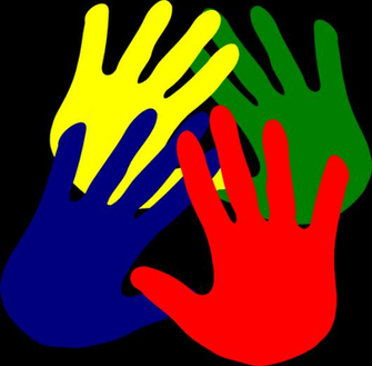 Hands Various Colors Overlapping Clip Art Vector Online