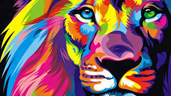 Colorful Lion HD 4k Wallpaper Scaled