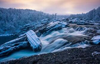 Wallpaper Forest River Sweden The First Snow Winter Is