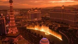 Las Vegas City Sunset HD Wallpaper Of