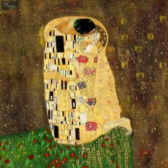 Gustav Klimt The Kiss Wallpaper