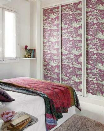 Wallpaper On Closet Doors Photo Courtesy Of Lush Luxe