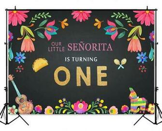 Amazon Mocsicka Mexican 1st BirtHDay Backdrop Flower