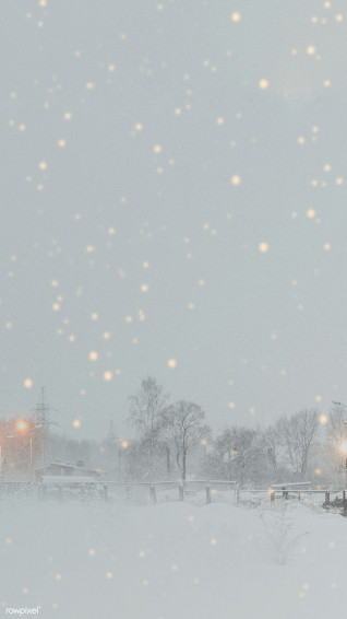 Snowy Park In The Evening Mobile Phone Wallpaper Premium Image