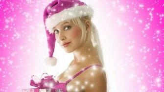 Blond Santa Girl Desktop Pc And Mac Wallpaper