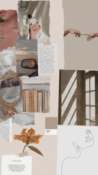 Vintage Mood Board Ruang Seni Kertas Dinding Ide Dekorasi