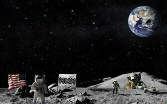 Astronaut Walking On The Moon