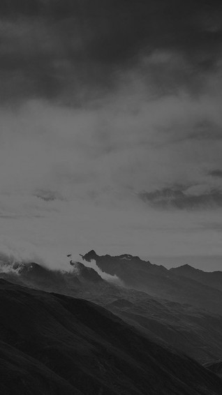Mountain Art Fog Nature Dark Bw iPhone 5s Wallpaper Grey