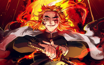 Kyoujurou Rengoku Kimetsu No Yaiba 4k Wallpaper