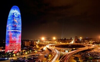 Agbar Colorido Barcelona Noche Espa A Wallpaper