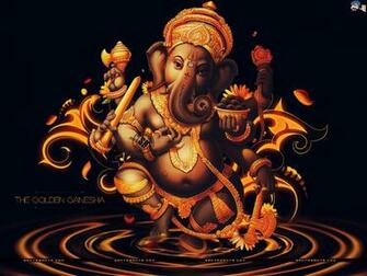 Black And Golden Ganesha Ganpati HD Wallaper Desktop