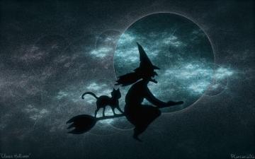 Vintage Halloween Witch Wallpaper Top