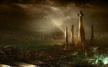 Sci Fi Raxus Prime Jedi Temple Wallpaper
