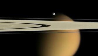 Titan S Rings From Cassini Wallpaper