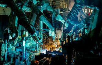 Wallpaper Sparks Industry Welders Robotics Image For Desktop