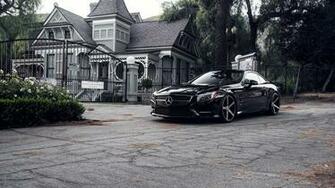 Black Mercedes Sl Vossen HD Wallpaper
