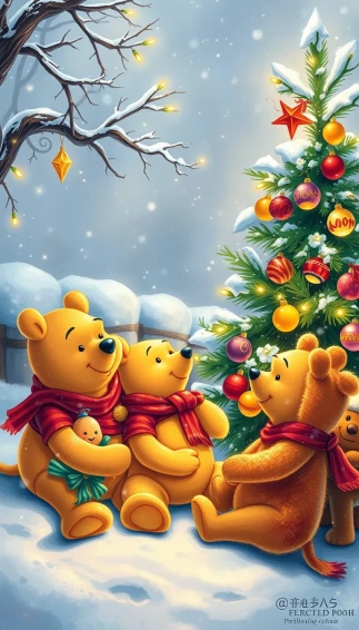 Winnie The Pooh Christmas Wallpaper