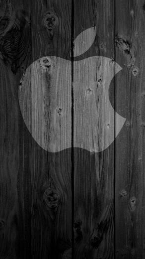 iPhone Wallpaper Wood Apple Logo