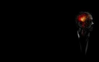 Brain Black Skull Skeleton Skeletons Skulls Horror Macabre Wallpaper