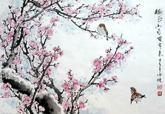 Chinese Painting Flowers And Birds Wallpaper