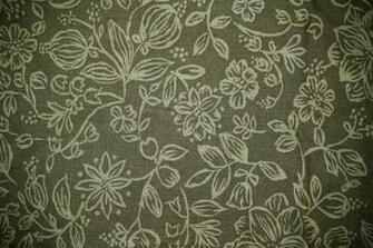 Olive Green Fabric With Floral Pattern Texture High Resolution